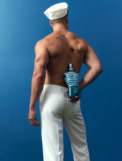 le male with the fragrance in his back Jean Paul Gaultier